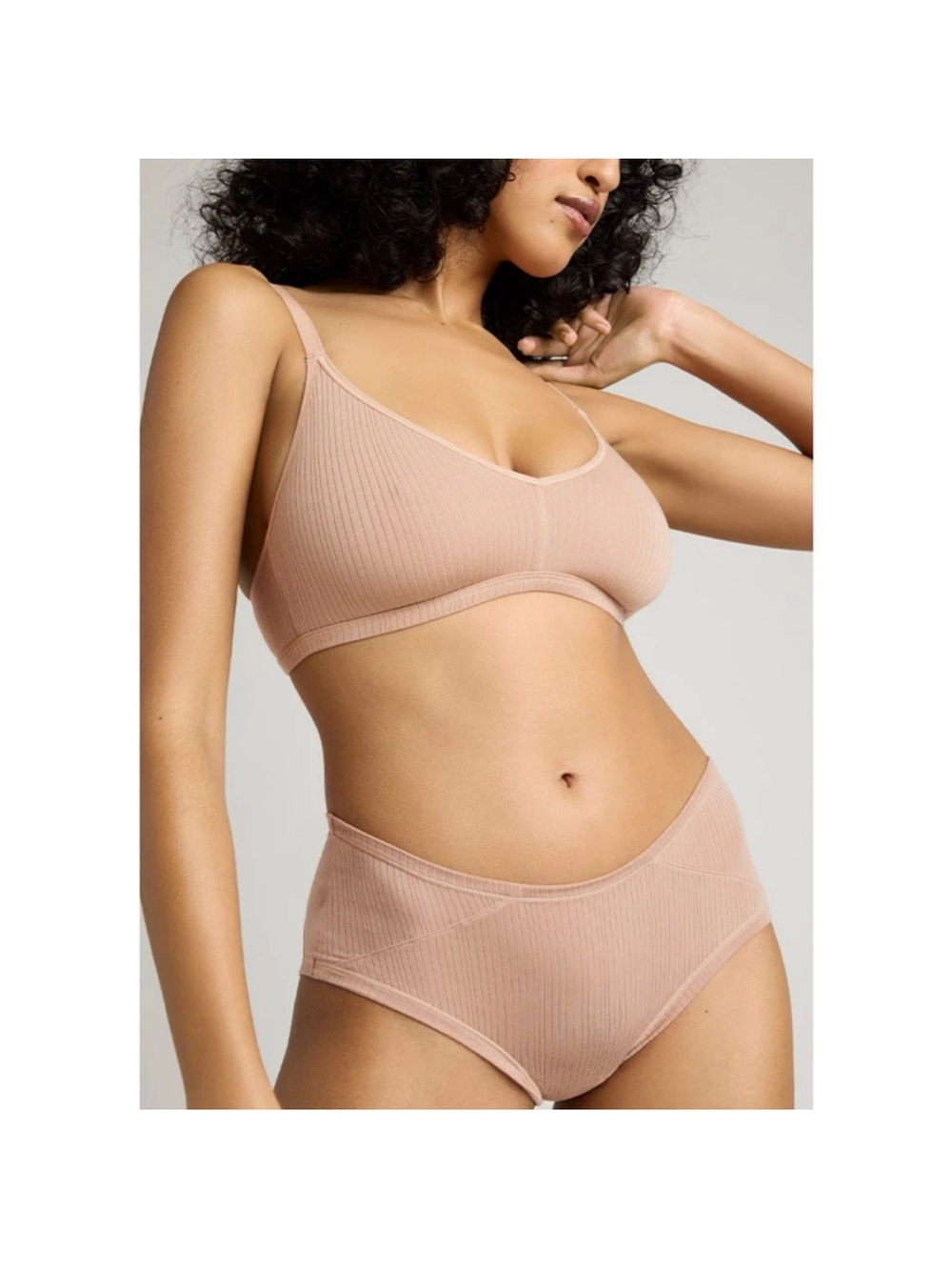 aerie Modal Ribbed Triangle Bralette - Liquid Crystal